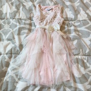 Adorable Pink and White Tulle Sequin Dress 5t